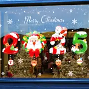 2024 Merry Christmas Window Clings Santa Claus Snowman Xmas Window Stickers