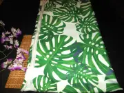 M23 ~ 60 X 60 SQUARE OUTDOOR TABLECLOTH WITH UMBRELLA HOLE, MONSTERA PALM LEAF