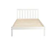 Glebe Pine Wood Single Bed Solid White Frame Durable and Elegant White