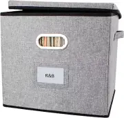 Vinyl Record Storage Box Hold 100+ 12" Albums Stackable LP Storage Bin
