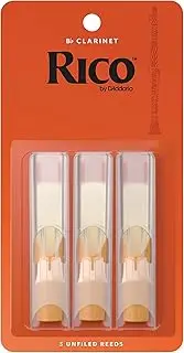 D Addario Woodwinds - Rico Bb Clarinet Reeds - Reeds for Bb Clarinet - Crafted for Beginners, Students, Educators - Strength 2.5, 3-pack