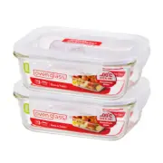 LocknLock Euro Glass Boroseal Heat Resistant Glass Rectangle - 630ml Set/2