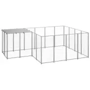 Powder Coated Steel Dog Kennel Large Puppy Cage Playpen Water Resistant Roof