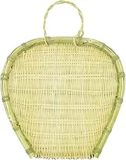 Bamboo Drain Basket Bamboo Woven Basket Wicker Weaving Basket Strainer Food Storage Display Organizer Container Sieve Colander Tray for Farmhouse Kitchen Vegetable Fruit Bread