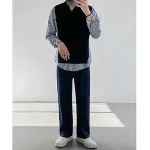 【JMM korean】韓系 Polo衫長袖 男生 寬鬆 穿搭 新設計 大學生 條紋