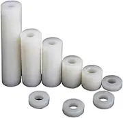 M2.8 M3.2 M4.2 M5.2 White Nylon Hollow Round Washer Non-Threaded Spacer PCB Screw PC Plate Abs Dresser Washer Id 2mm~20mm(1000 Pcs,15MM_M3.2 (OD 5MM))