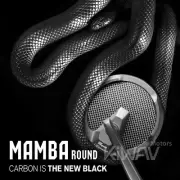 Bar end mirrors round slim real carbon fiber Mamba black direct bolt-on 16mm
