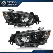 Pair Headlights Black Fit For 2013 14 15 2016 Mazda CX-5 Halogen Headlamps L+R (for: Mazda)