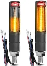LED Indicator Blinkers Amber Lamp Accessories UN&IVE&RSAL M10 Motorcycle Fr&on&t Rear led Turn Signal Lights DRL Flowing Water Indicators Signals Light 12V(2pcs Red Amber)