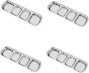 ULTECHNOVO 4pcs Stainless Steel Western Sauce Dish Korean Style Plate for Condiments Sauces
