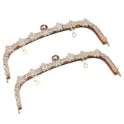2pcs Metal Purse Frames 9" Kiss Lock Clasp Frame Arch Flower Embossed Clutch