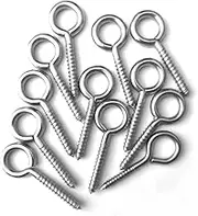 316 Stainless Steel Screw Eye Hooks,2-5/8" Heavy Duty Screw Eye Bolt,Swing Hooks for Hammock Stand,Swings Chair,Yoga,Indoor & Outdoor,Self Tapping Screws (12 Pieces)