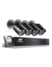 UL-tech CCTV Security System 8 Channel DVR 4 Cameras 2TB Hard Drive