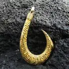 Maui Fishing Hook Necklace. 18K Gold Vermeil Hawaii. Tribal Design.