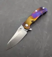 Rick Hinderer Knives MP-1 Flipper, 3.5" Stonewashed Sheepsfoot Blade, Titanium