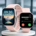 Women Pink Smart Watch Fitness Bluetooth Call Watch for Android iPhone Samsung.