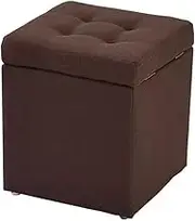 Fiber Blend Ottomans High-Resilience Foam Small Ottoman Dorm Compact Footstool Save Space Ottoman Footrest Stool