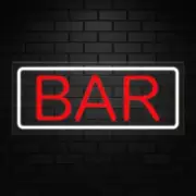 Bar Neon Sign for Retail Displays | LED Flex Neon | 24"W x 10"H x 1"D