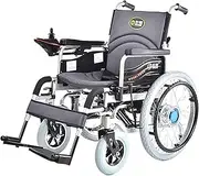 Portable Foldable Electric Wheelchair For Adults,Premium All Terrain Wheelchair With 500W Dual Motor,28.8" Big Rear Wheel,360° Joystick, Weight Capacity 100Kg,Manual Electric Switch(B)