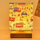 USB Rechargeable Night Light Desk Lamp with Linen Fabric Shade Kids Bedside Lamp
