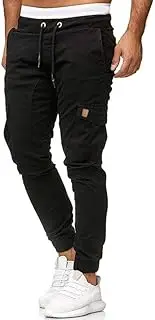 [Generic] Mens Cargo Pants Jogger Casual Fashion Work Sports Drawstring Sweatpants Outdoor Hiking Trousers with Pockets
