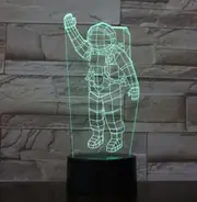 Astronaut Shape 3D Colorful LED Vision Light Table Lamp, USB battery dual-purpose touch 7 colors