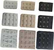 [SAFIGLE] Bra Extender Straps 9 Pcs Bra Extension Buckle Set 3 Rows 2/3/4 Hooks for Women
