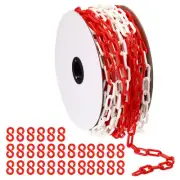 Plastic Chain,120 FEET Safety Barrier Chain for Crowd, 1/4inch(6mm) Red/White