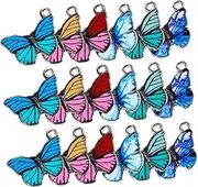 [Beatifufu] Butterfly Jewelry Making Charms 30pcs Diy Charm Pendant Set for Necklace Bracelet Earring Handmade Crafts