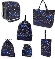 COLORFUL CANDY STYLE NU105900 Kindergarten Entrance School Entrance 6-Piece Set, Lesson Bag, Quilting (Gusseted), Shoe Case, Drawstring Bag, Gymnastics Clothing Bag, Lunch Bag, Cup Bag, Small Items,