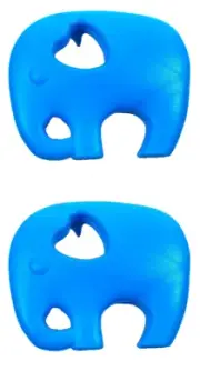 Lil' Jumbl BPA Free Baby Teething Elephant Toy TR001 Blue LOT OF 2