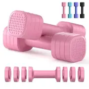 Adjustable Dumbbell Set of 2, 4 in 1 Free Weights Dumbbells Set for Women, Ha...
