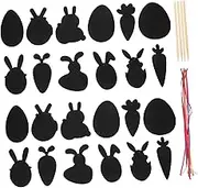 COLLBATH 2 Sets Easter Themed Scratch Card Set Fun DIY Paper Crafts Engaging Activity for Parties Carrot Egg Shapes for Kindergartens Sunday Schools
