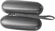 Perfeclan Hard Case for Toothbrush Travel with Mesh Pocket for Accessories, Black PU Leather
