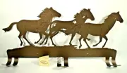 Lazart Running Horses Coat or Hat Rack 20 inch Metal Decorative Wall Mounted