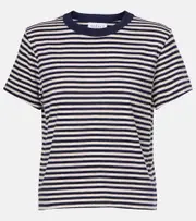 [Velvet] Velvet Tash striped cotton T-shirt AU 16 blue