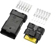 X AUTOHAUX 6 Pin Throttle Fuel Pump Connector Plug - Car Male Female Wire Terminal Connector - for Peugeot Plastic Black - 1 Set