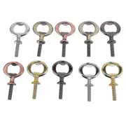 10pcs Metal Bottle Opener Blanks Stainless Steel Bottle Opener Inserts Kit Threaded Beer Opener Photo Color