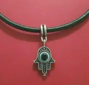 Evil Eye Necklace Leather Hand Charm Pendant Chain Hamsa Good Luck Fatima Hanna
