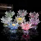 Crystal Lotus Rotating Hue Reflection Crystal Lotus Flower Home Decor Souvenir