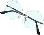 [ANDRESLAD] Sunglasses Frameless Glasses Sun Glasses Rimless Glasses Retro Glasses Trendy Glasses Cloud Shaped Disco Glasses Cloud Glasses Eyeglasses Party Glasses Green