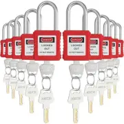 1X(Lockout Tagout Locks Set,10 PCS Safety Lockout Padlocks,Lock Out Tag Out7025