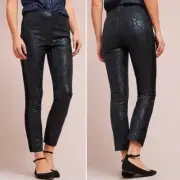 Anthropologie The Essential Skinny Tuxedo Pant Black Floral Size 8 NWT