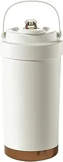 Ceramic Insulated Coffee Cup, Ceramic Coffee Tumbler, Ceramic Lined Coffee Cup - 500 ml Leak-proof Water Bottle with Ergonomic Handle Multi-Purpose Drink Cup for Camping