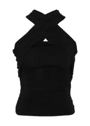 Saint Laurent Ruched Halterneck Stretch-jersey top - Black - M (UK12 / M) M (UK12 / M)
