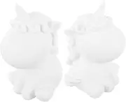 Toyvian 2pcs Unicorn Doll Unicorn Crafts Painting Painting Kits Plastic White