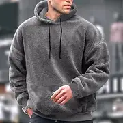 Men's Hoodie Fleece Hoodie Black Brown Gray Hooded Plain Pocket Sports Outdoor Daily Holiday Streetwear Cool Casual Winter Spring Fall Clothing Apparel Hood