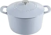[MARTHA STEWART] Gatwick 7 QT Enamel Cast Iron Dutch Oven, Lavender