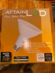 (5) LED Pure White Plus Floodlight Bulbs AT-15PAR38D E26 1250 LUMENS By Attain