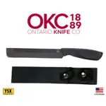 美國ONTARIO直刀SPEC PLUS ALPHA平頭高碳鋼軟橡膠握把,美國製造【OKC9712】